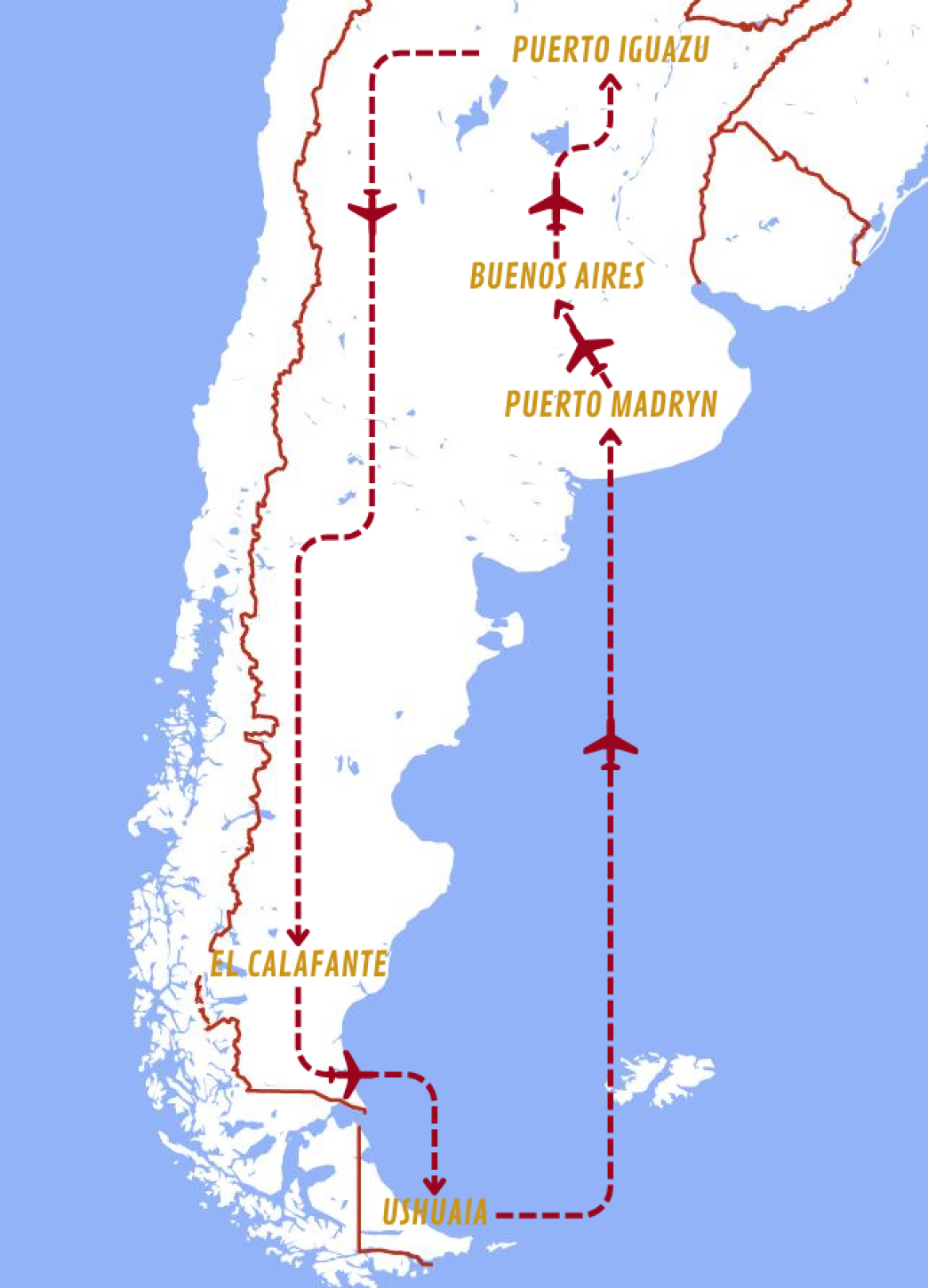 Mappa viaggi-argentina-patagonia